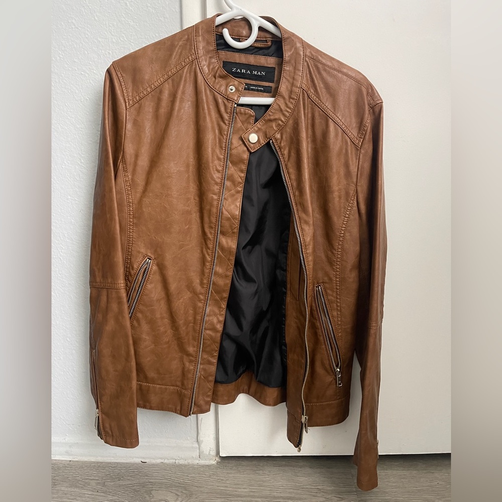 ZARA faux leather jacket for men size S
